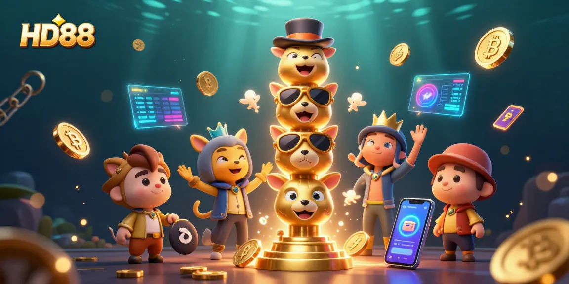 Experience thrilling gaming at HD88 with vibrant totem visuals and dazzling cryptocurrencies.