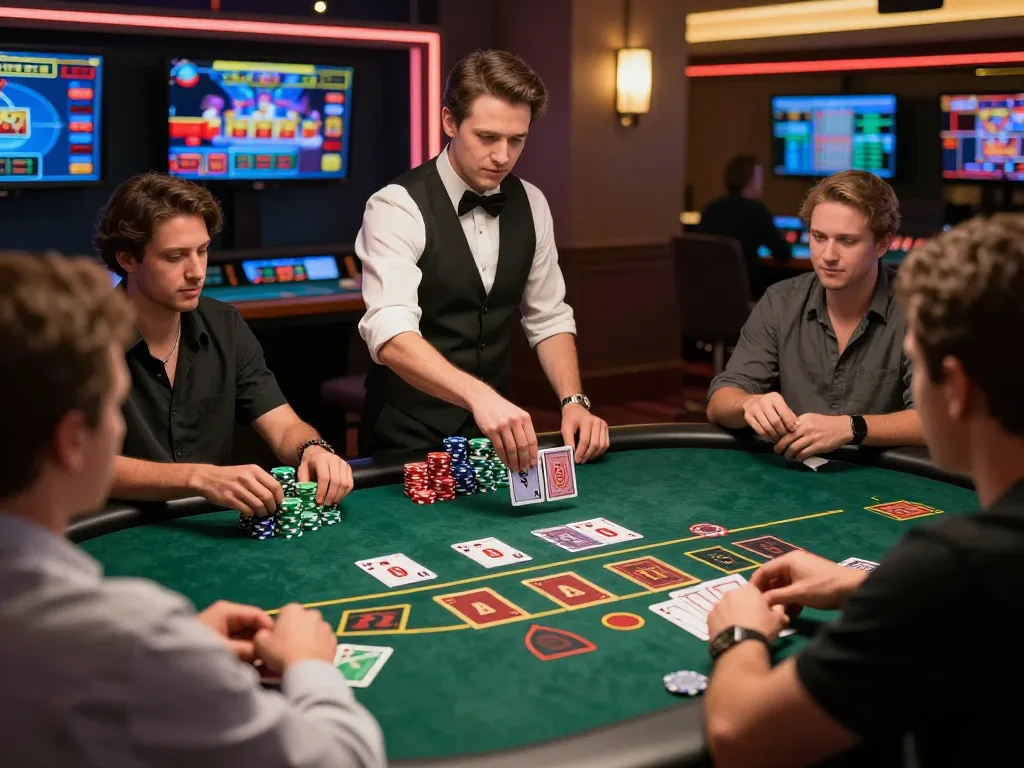 Engage in strategic Power Blackjack gameplay at SC88 with professional dealer and eager players.
