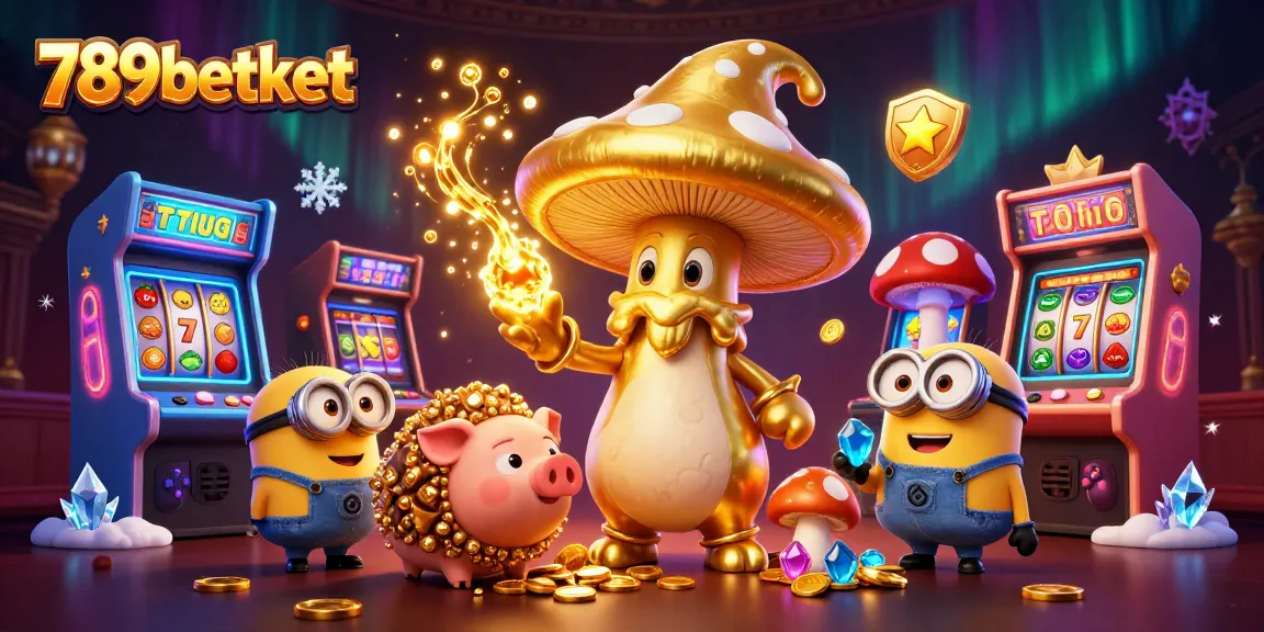 Engage in exciting gameplay at 789betket, surrounded by a magical golden wizard and treasure.