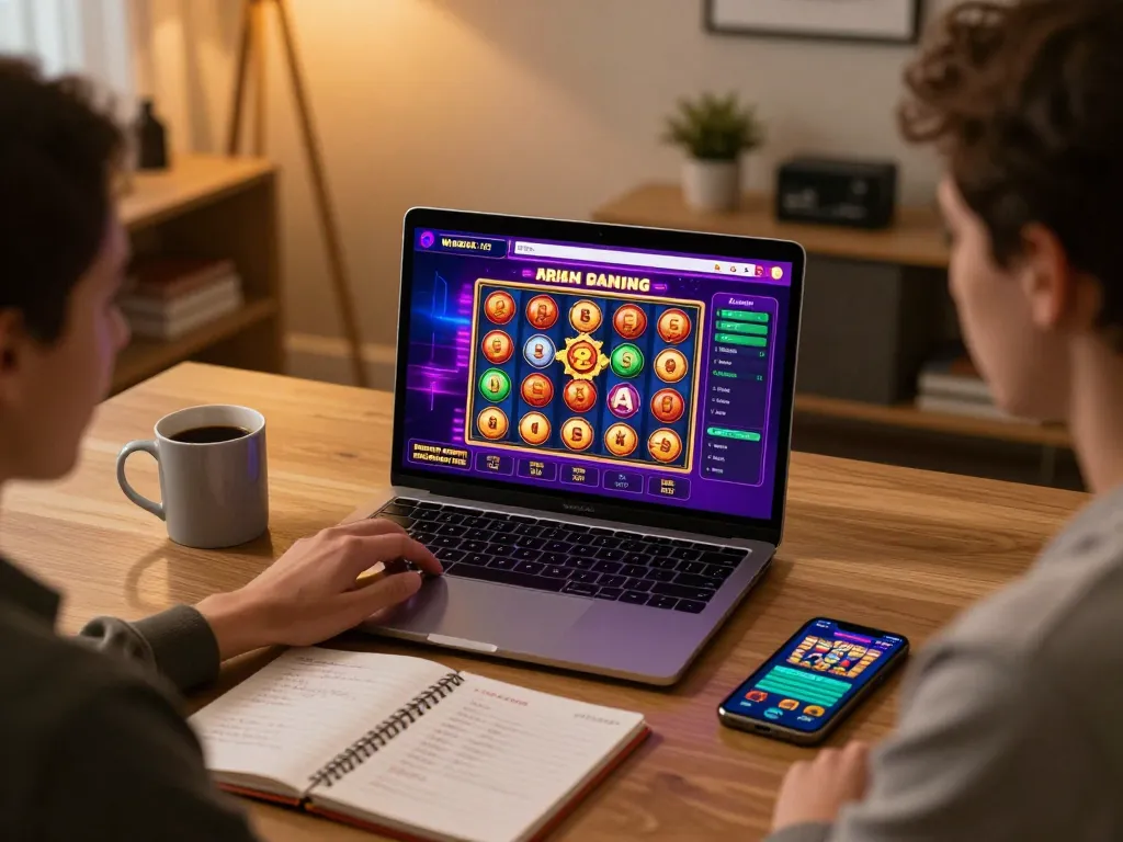 WestAce online casino experience with a player engaged in slot gaming on a laptop