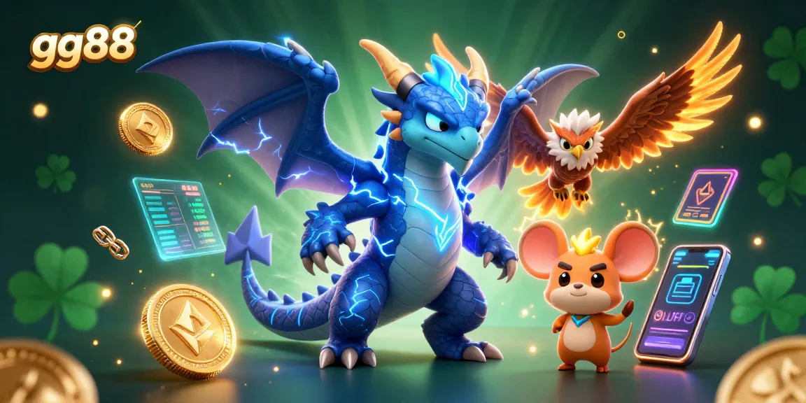 Engage in exciting gambling moments at gg88, highlighted by a vibrant 3D casino scene.