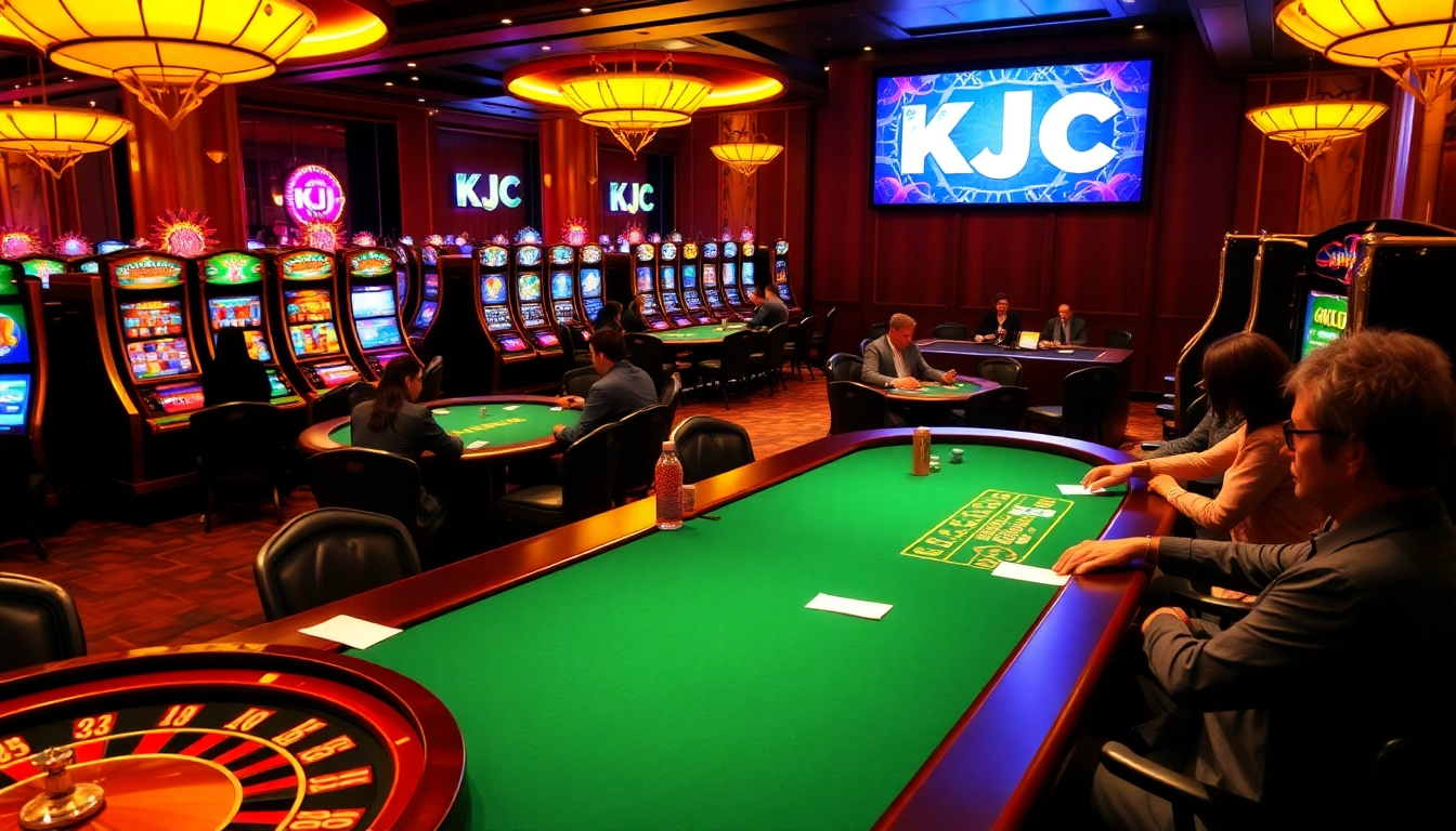 KJC players engaging and winning at vibrant casino tables, showcasing gambling excitement.