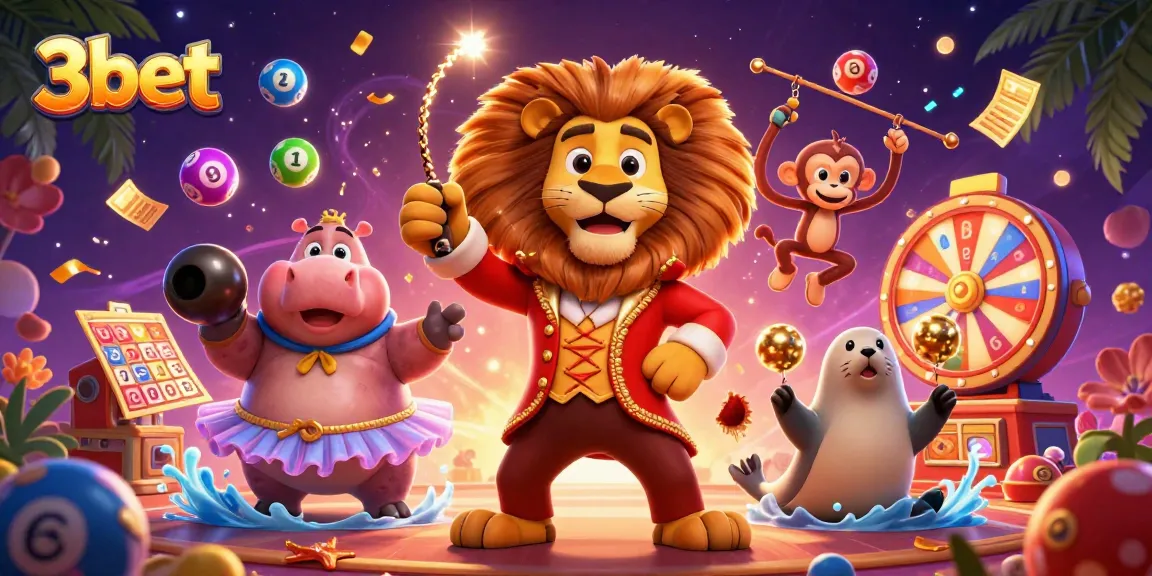 Experience thrilling games with 3bet, featuring vibrant characters and dynamic lottery and casino elements.