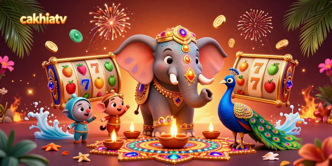 Cakhiatv interactive online gaming experience featuring vibrant slot machines and thematic imagery.