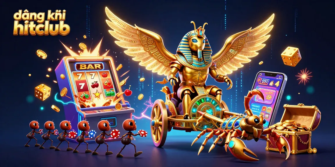 Engage with đăng ký hitclub as giant creatures celebrate gaming success with dynamic visuals.