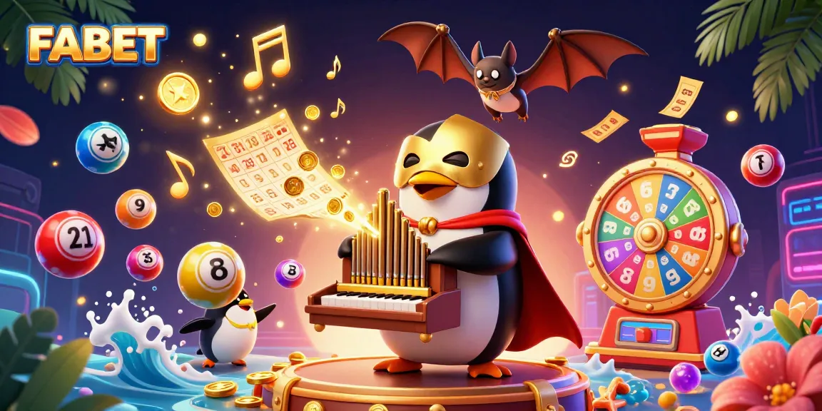 Experience FABET excitement in ultra-detailed 3D casino illustration with vibrant game elements.