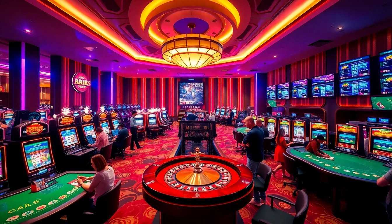 Experience the excitement of betting at https://88vn.cn.com/ with vibrant casino scenes featuring lively slot machines and roulette tables.