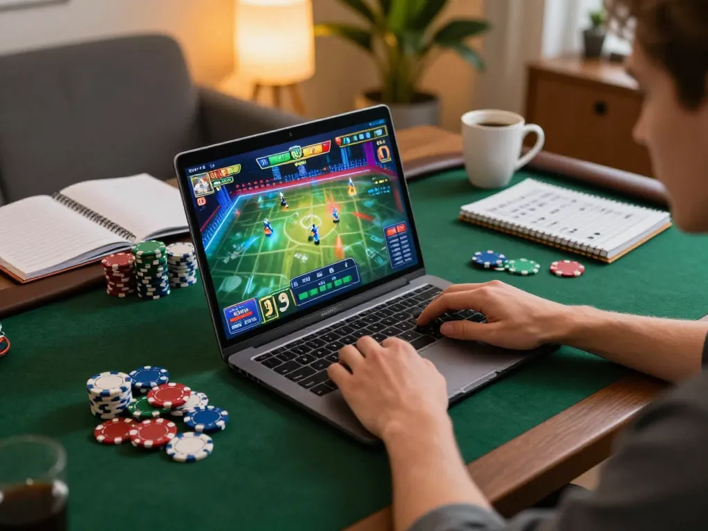 Engaging online gaming experience with RR88 on a laptop, showcasing dynamic gameplay.